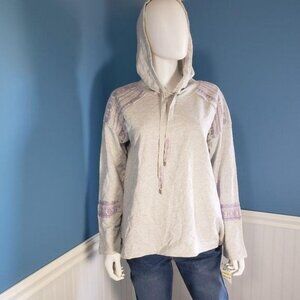 Style & Co Women's Graphic Refresh Pure Frosty Embellished Hooded Sweatshirt nwt